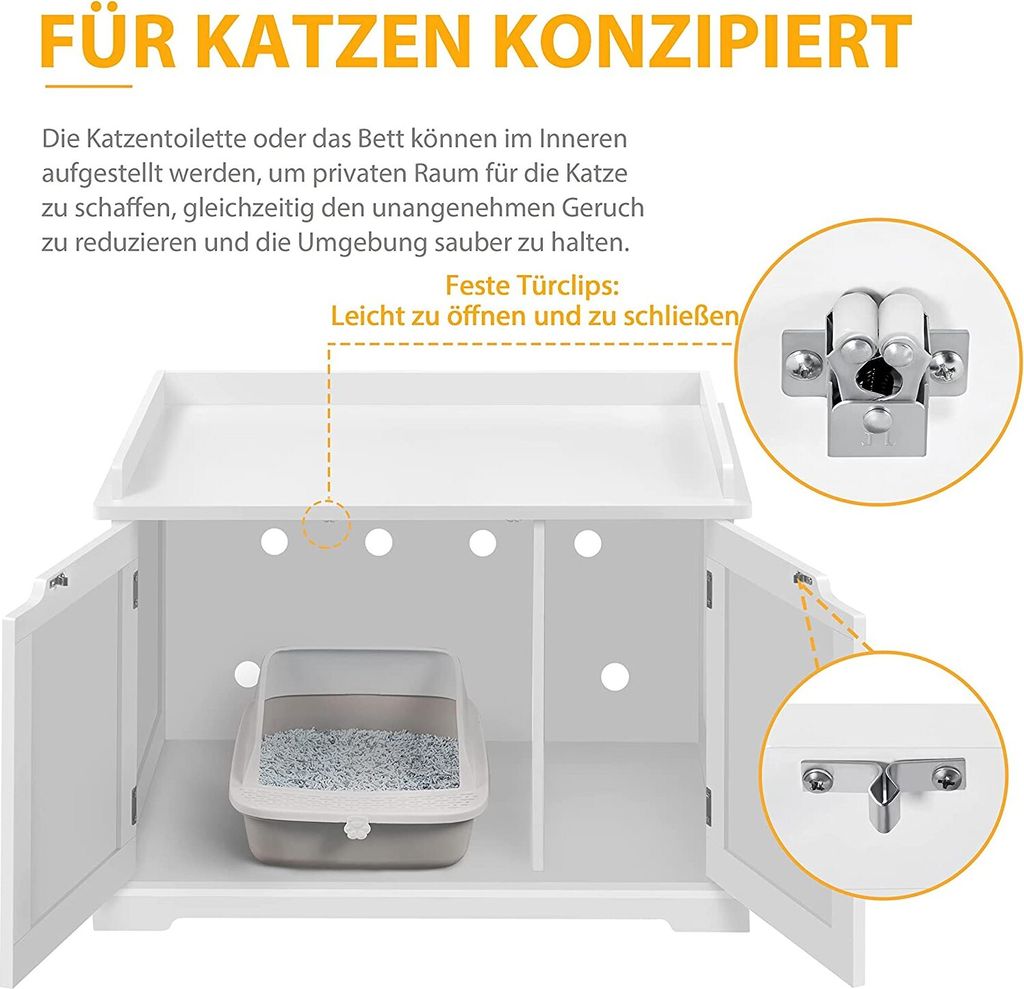 Yaheetech Katzenhöhle für große Katzen Katzenschrank Holz Produktbild 8