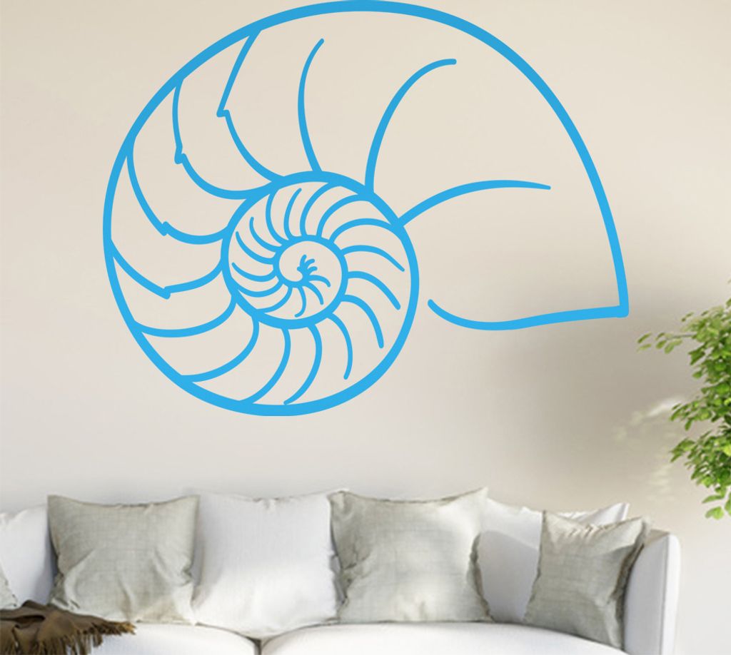 Nautilus Muschel Wandtattoo in 6 Größen - Wandaufkleber Wall Sticker - Dekoration, Küche, Wohnzimmer, Schlafzimmer, Badezimmer