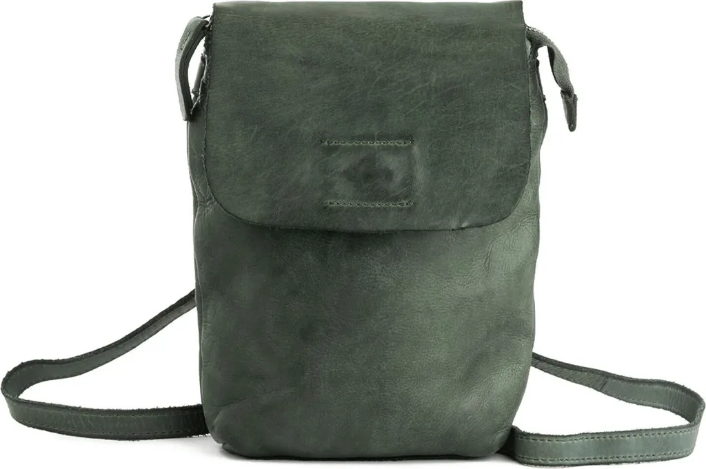 Sacoche Bandoulière Téléphone Cuir Vert Foncé Idéale pour le Quotidien