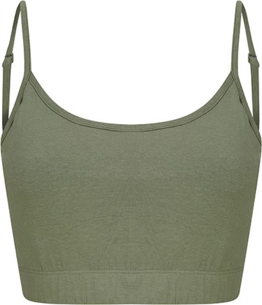 SF Women SK230 | WomenŽs Sustainable Fashion Cropped Cami Top - Farbe: Khaki - Größe: M