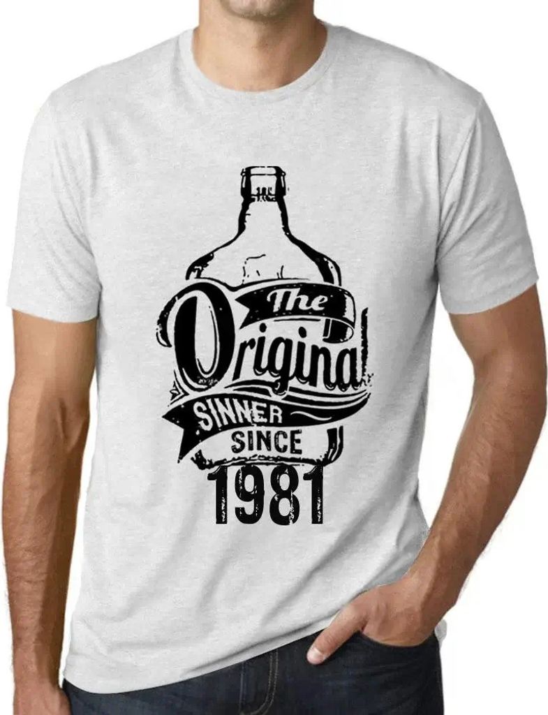 Herren Grafik T-Shirt Der ursprüngliche Sünder seit 1981 – The Original Sinner Since 1981 – Geschenk 43. Geburtstag Jahrestag 43 Jahre Jubil...