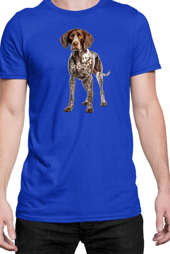 Herren T-Shirt Dogs Breeds German Shorthaired Pointer Dog Breed 006, Man S / Blau