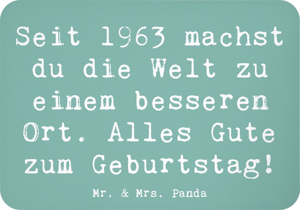 Mr. & Mrs. Panda Kühlschrankmagnet Spruch 1963 Geburtstag - Meeresbrise - Geschenk, Geburtstagsspruch, whiteboardmagnet, bildmagnet, haftmagnet, f...