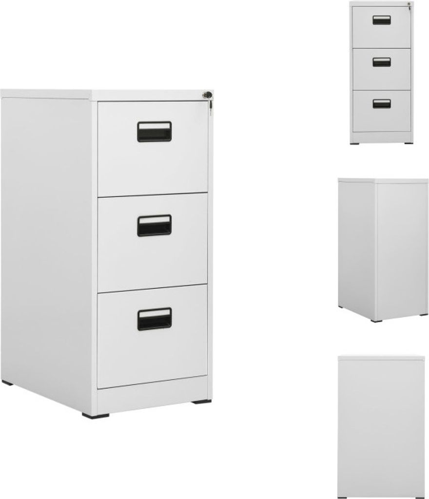 vidaXL Aktenschrank Hellgrau 46x62x102,5 cm Stahl - Aktenschränke