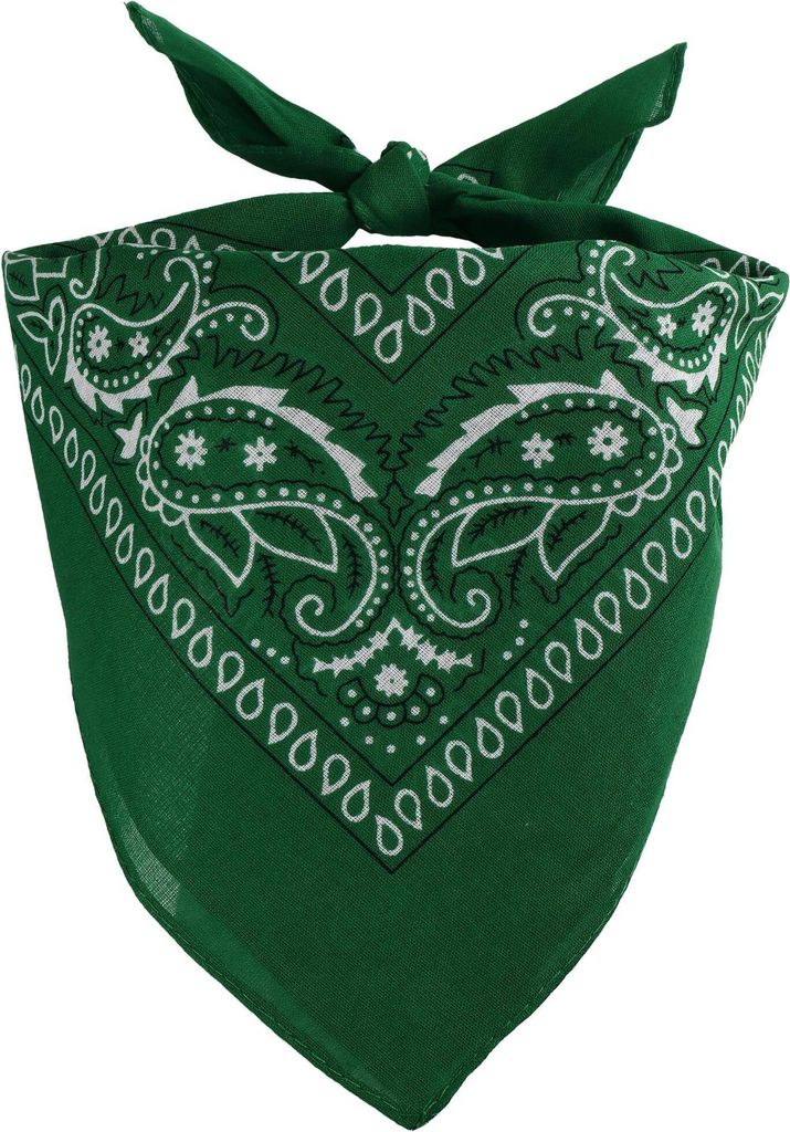 Bandana Tuch Paisley Muster 02 grün-waldgrün quadratisches Kopftuch