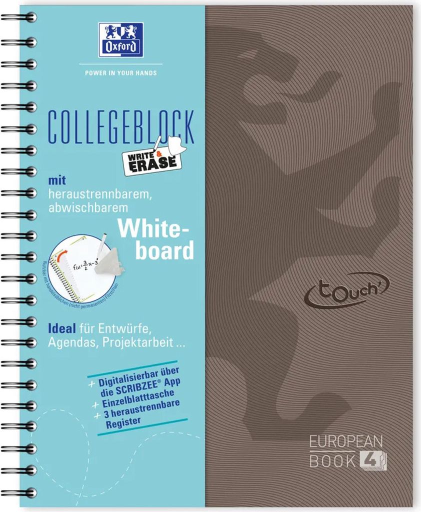 Europeanbook A4+ z tablicą 120 kartek w kratkę brązowy Zdjęcie produktu 