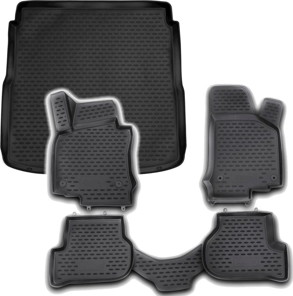 Gummi Kofferraumwanne + Fußmatten Set für VW Golf 5 + 6 Variant, Bj. 2007-2013