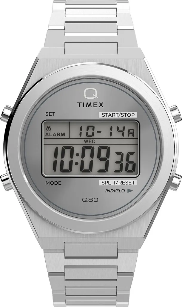 Timex Q Q80 Continental 39mm - Orologio Digitale in Acciaio Inox