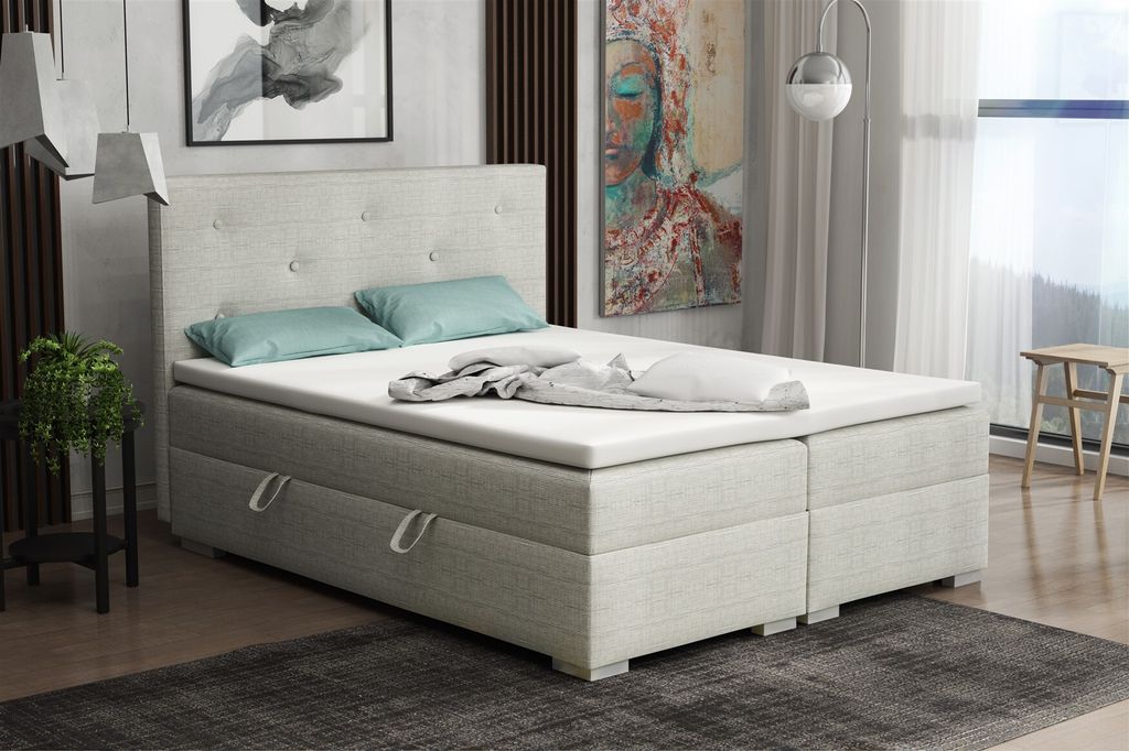 Boxspringbett Schlafzimmerbett PADUA 140x200cm inkl.Bettkasten