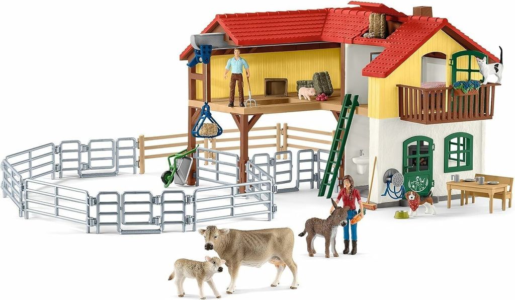 Schleich 42407 Bauernhaus mit Stall und Tieren Produktbild 12