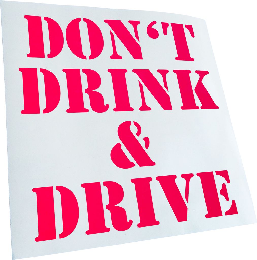 Kiwistar - Autoaufkleber - Dont Drink and Drive Heckscheibenaufkleber - Aufkleber für Auto Kfz Fahrrad, LKW, Truck Mofa