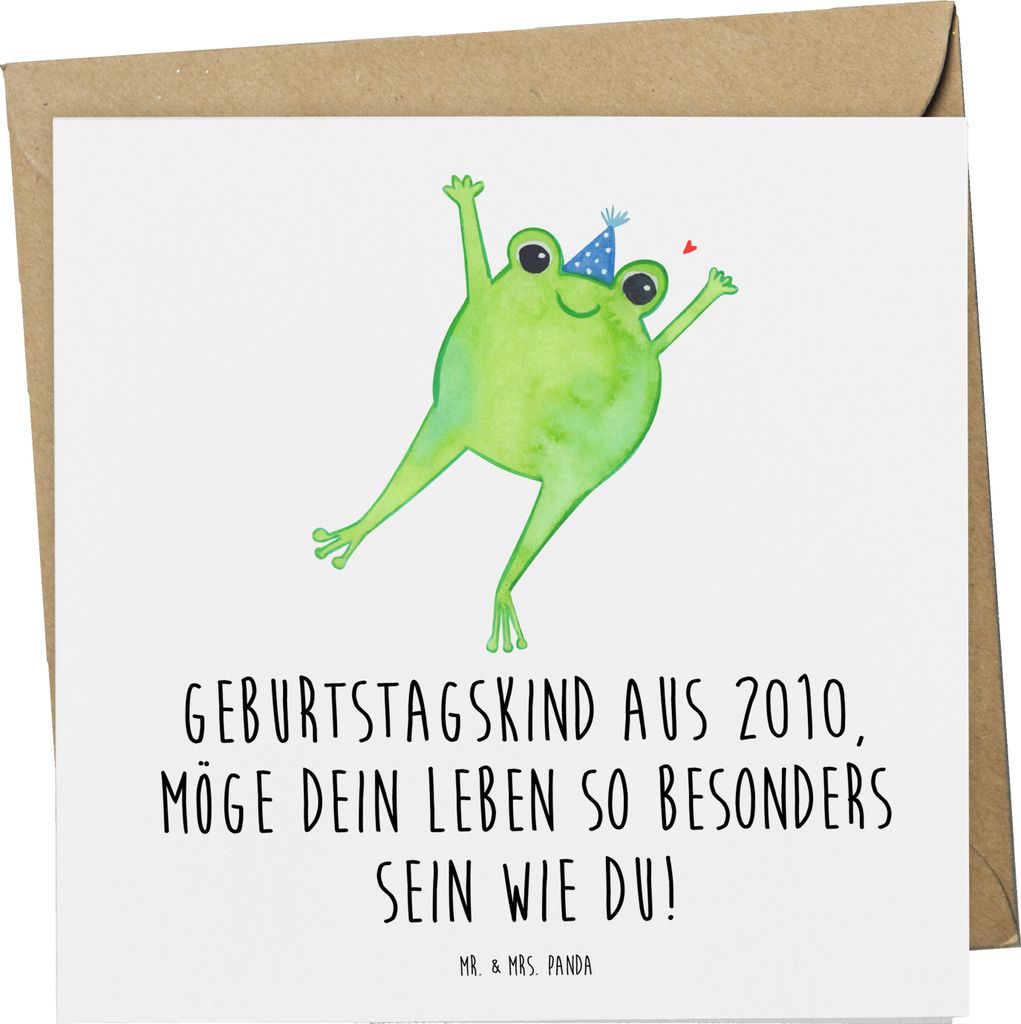 Mr. & Mrs. Panda Grußkarte 2010 Geburtstag - Weiß - Geschenk, Geburtsjahr, Happy Birthday, Geburtstagsgeschenk, Geburtstagswünsche, Leben besond...