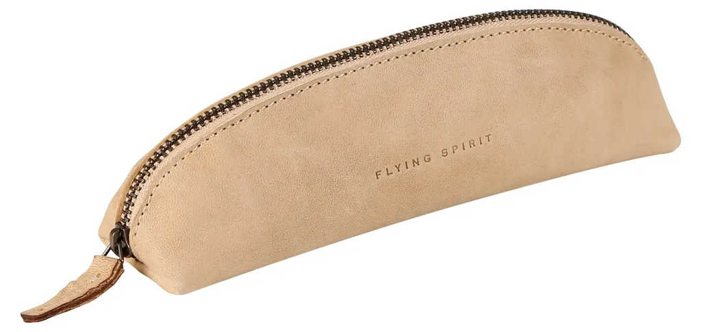 Organisez vos stylos avec la pochette cuir Clairefontaine beige 18 cm