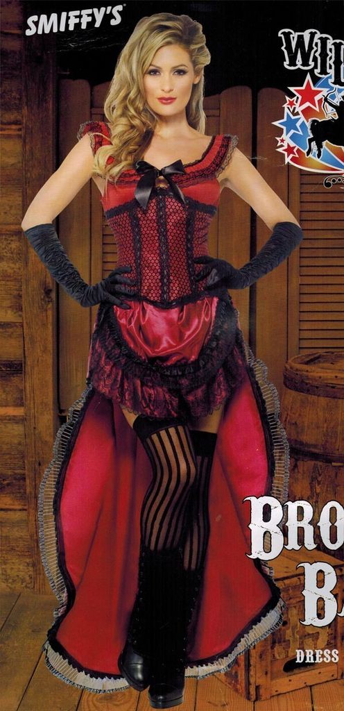 y Saloon-Tänzerin-Kostüm in Rot für Damen M