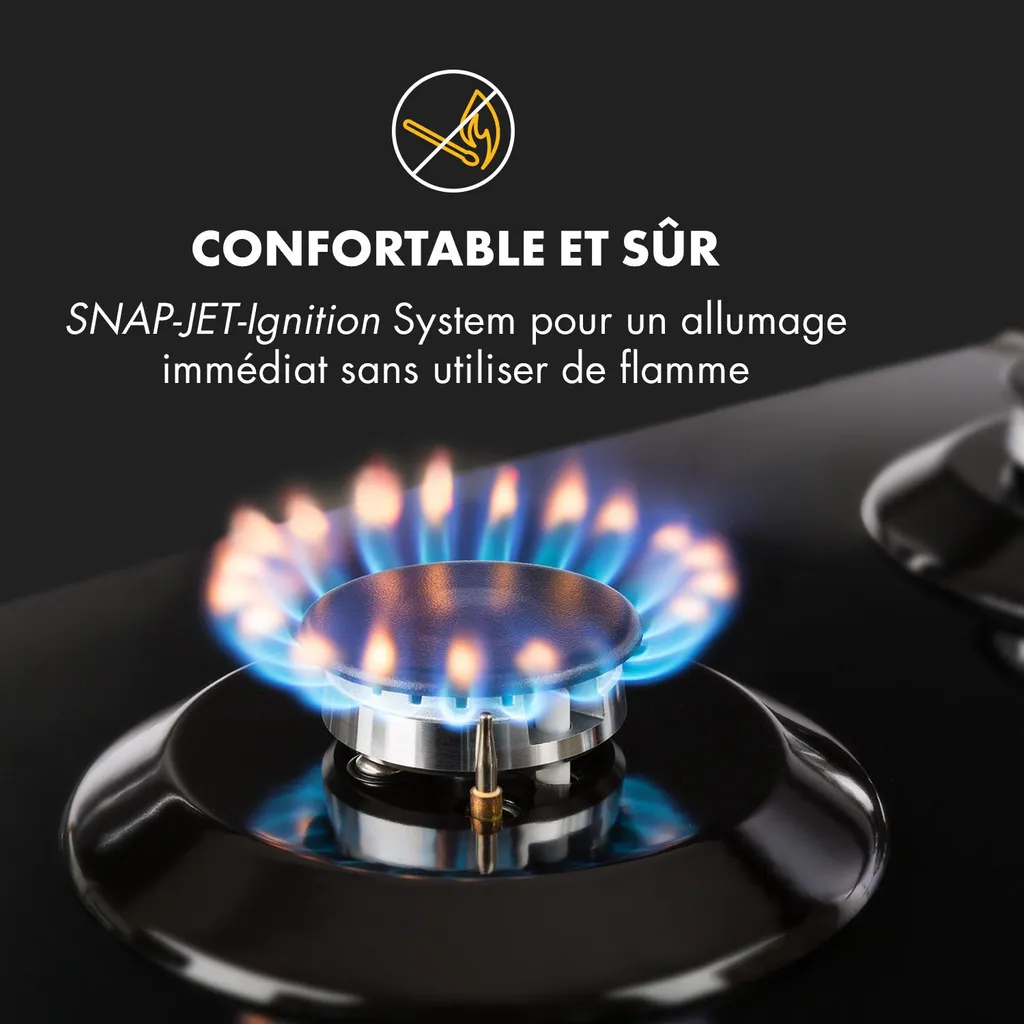 Table de Cuisson Gaz à 2 Feux Encastrable - Gazinière Inox Compacte - 5