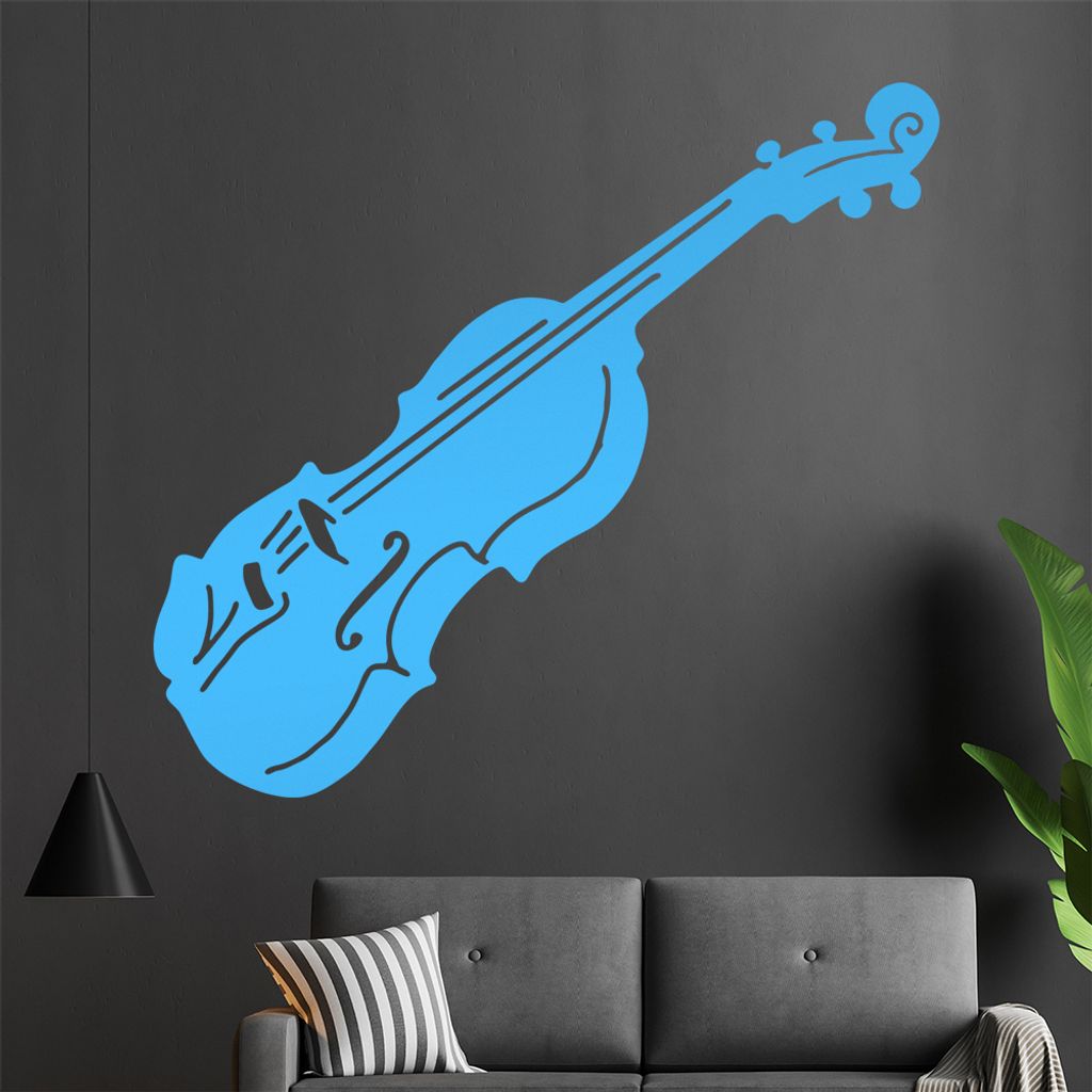 KIWISTAR Geige - Instrument Steichen Klassik Wandtattoo in 6 Größen - Wandaufkleber Wall Sticker - Dekoration, Küche, Wohnzimmer, Schlafzimmer, ...