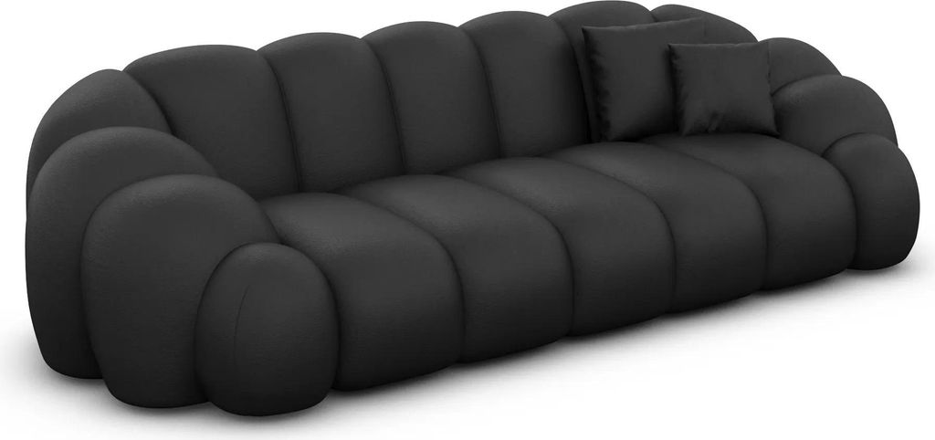 Echtleder 3-Sitzer Couch Liora Schwarz
