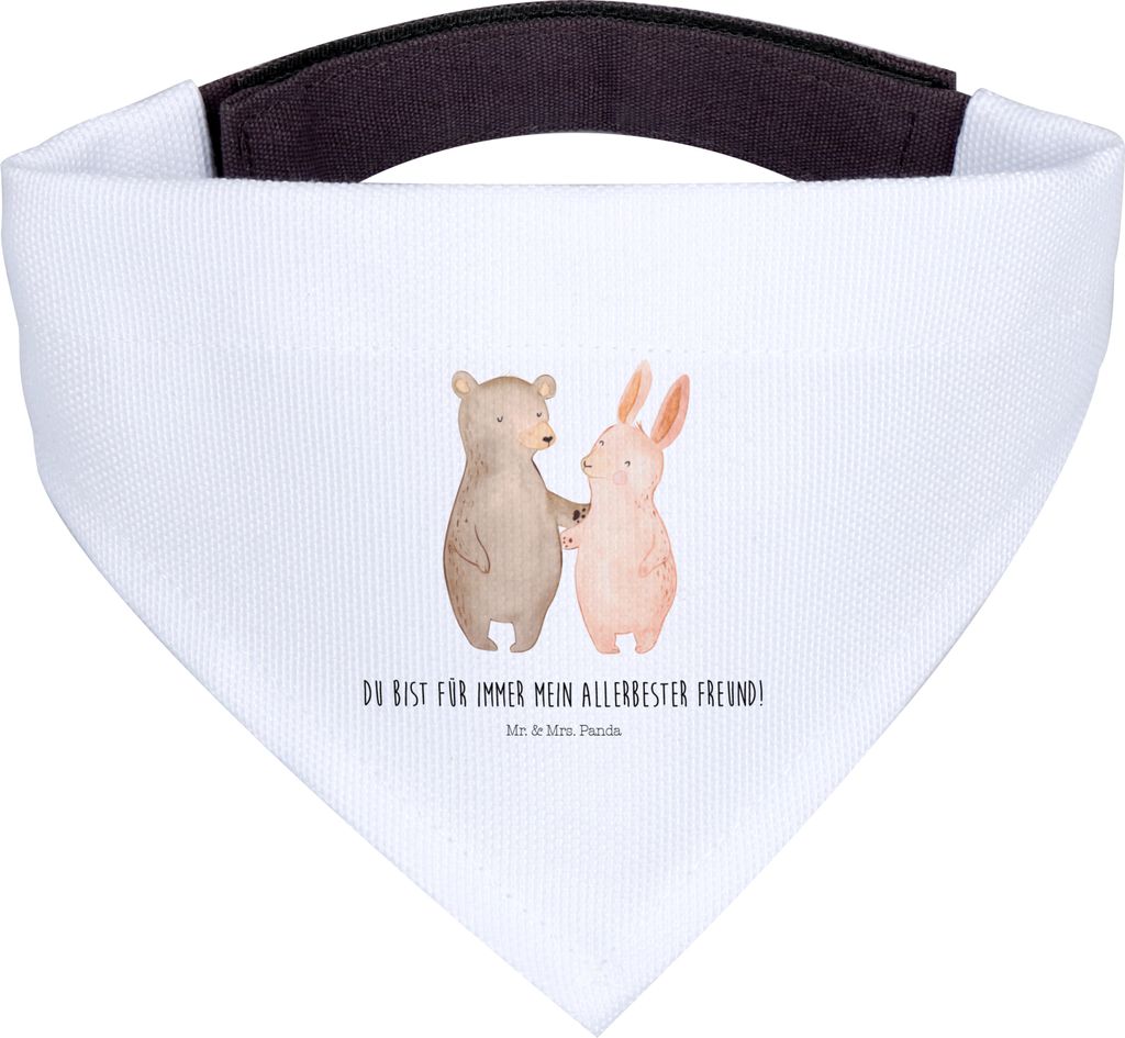Mr. & Mrs. Panda Halstuch Für Hunde Bär und Hase Umarmen - Weiß - Geschenk, Hund, Schal, Hundehalstuch, Freunde, Immer, Beste Freundin