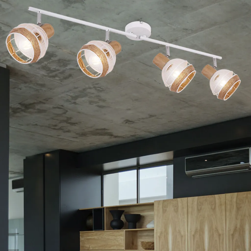 Globo Lighting Projecteur de plafond en métal blanc avec 4 douilles E27