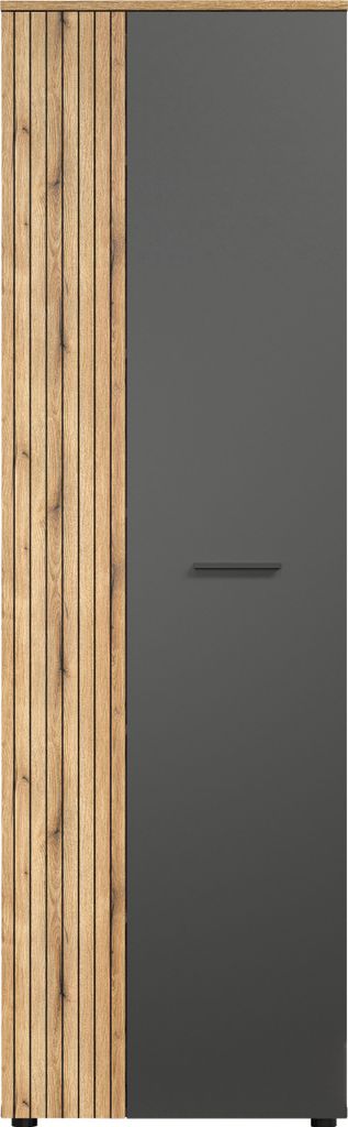 trendteam Garderobe Esteban Garderobenschrank, Anthrazit Melamin/ Evoke Oak Melamin, B/H/T: 60/195/36 cm