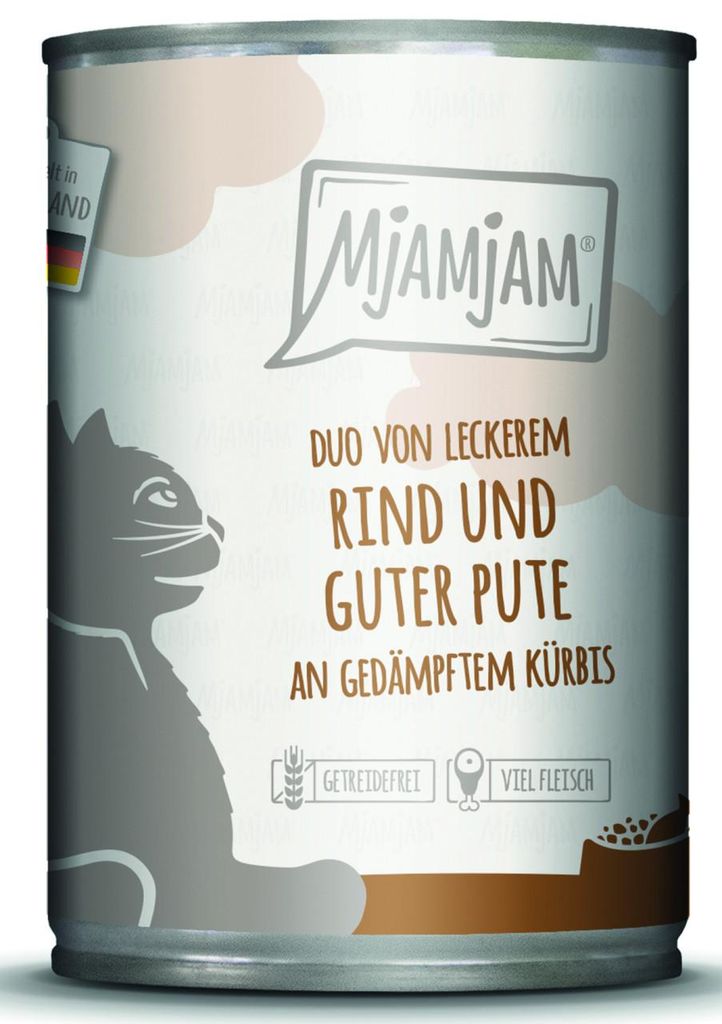 Mjamjam 400gx6 DUO Rind & Pute & Kürbis