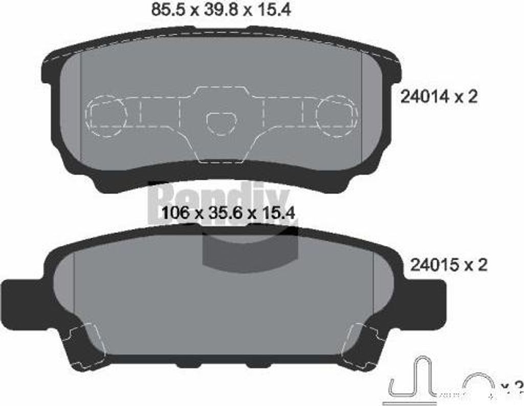BENDIX Braking BPD2079 Bremsbelagsatz, Scheibenbremse OE 05191271AA kompatibel mit Chry. 200, Sebring, Compass, Patriot, Lancer, Outlander