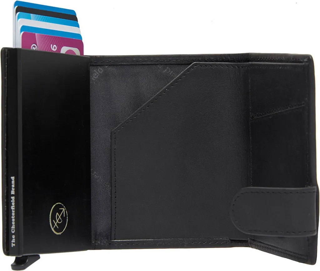 Portefeuille Porte-monnaie Delsbo en Cuir de Vachette Souple Gris-Bleu - 2