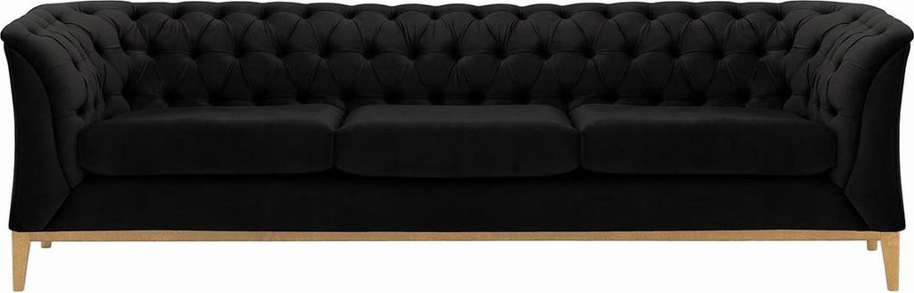 Dreisitzer-Sofa Chesterfield Modern Wood aus medizinischem Schaumstoff-Velluto 20-like oak