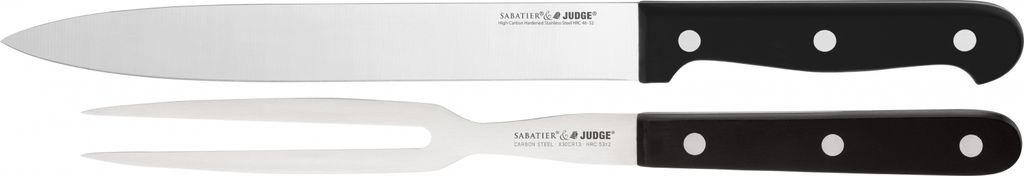 2er-Set Grillbesteck Judge Sabatier IV, Edelstahl, 20/18 m, schwarz/silber