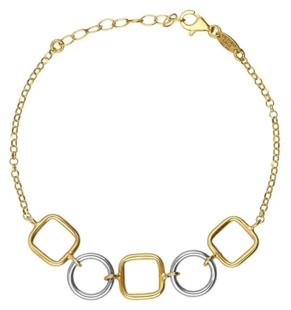 Bracelet bicolore en argent massif : bijou chic et moderne pour elle
