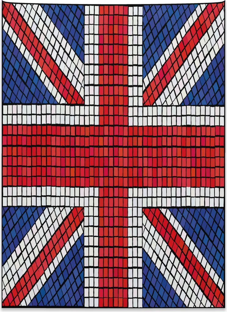 Abakuhaus Union Jack Wandteppich, Mosaik britische Flagge aus Weiches Mikrofaser Stoff Kein Verblassen Klare Farben Waschbar, 110 x 150 cm, Königs...