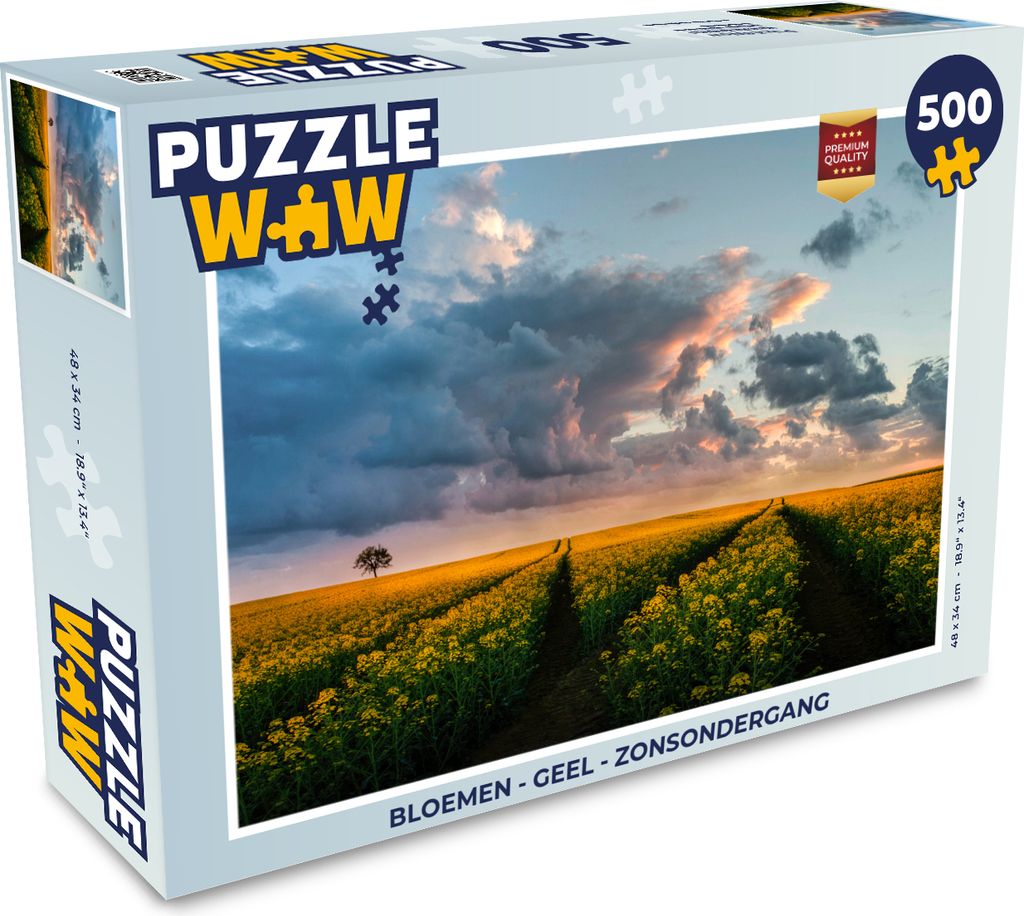 MuchoWow Puzzle 500 Teile Blumen - Gelb - Sonnenuntergang - 500 Teile - Kinder - Selberbauen - Puzzlespiele