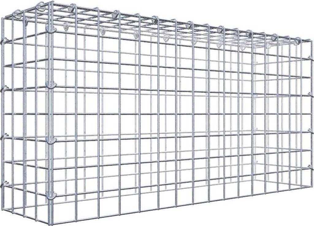 Anbaugabione Typ 3 80 cm x 40 cm x 20 cm (L x H x T), Maschenweite 5 cm x 5 cm, C-Ring