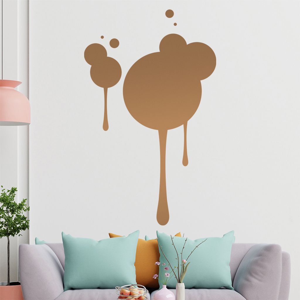 KIWISTAR Graffiti Kreise zerlaufen Wandtattoo in 6 Größen - Wandaufkleber Wall Sticker - Dekoration, Küche, Wohnzimmer, Schlafzimmer, Badezimmer