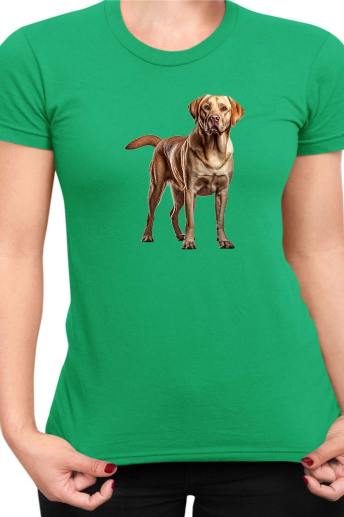 Damen T-Shirt Dogs Breeds Labrador Retriever Dog Breed 005, Lady L / Grün