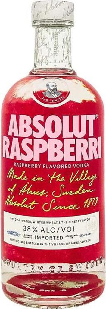 Absolut Vodka Raspberri 700ml 38% Vol. Produktbild 