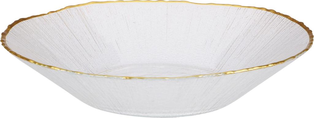 Piatto fondo in vetro con bordo dorato DATURA, 20 cm Immagine del prodotto 