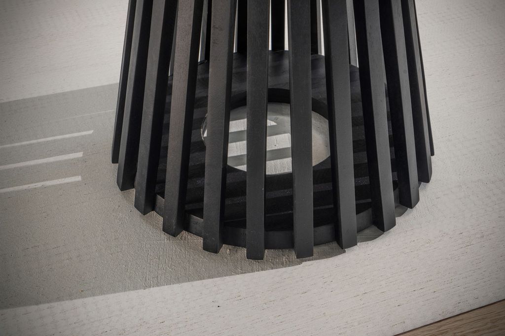 Couchtisch FineBuy Sofatisch Massivholz Schwarz 60x60x41cm Produktbild 5