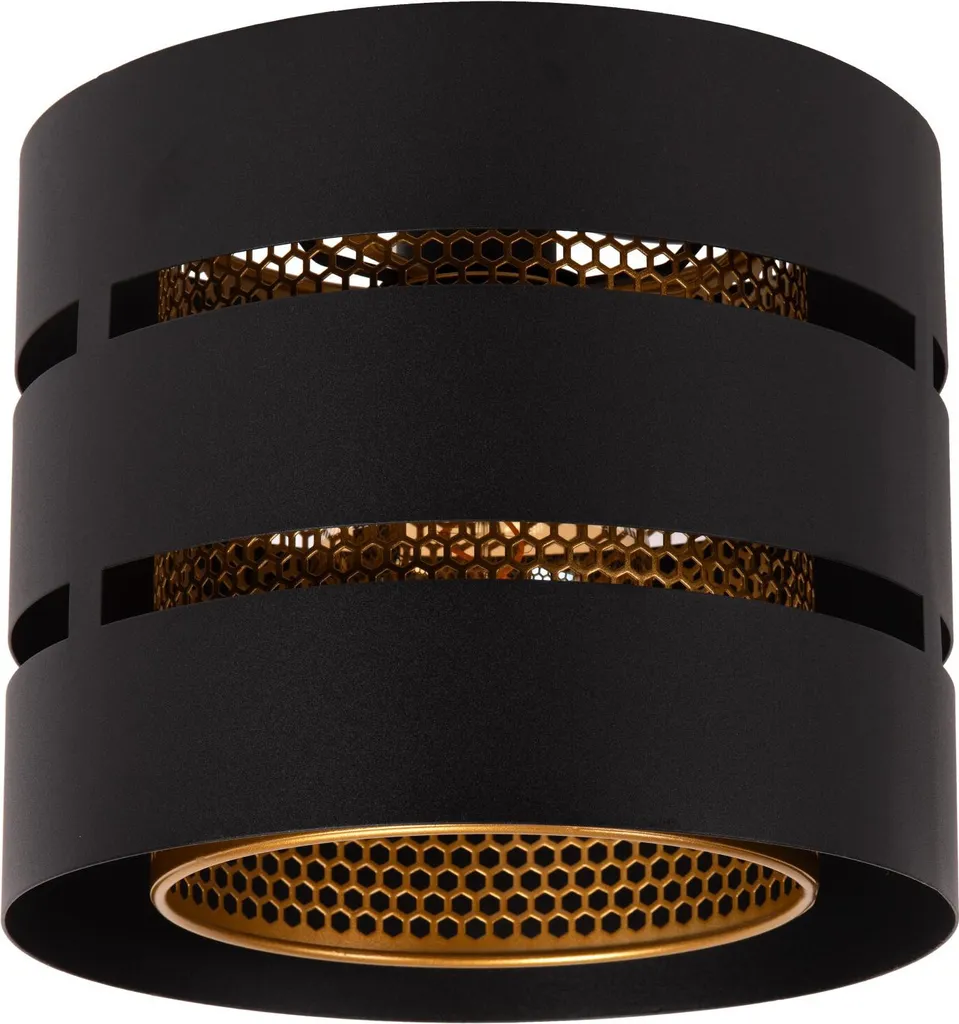Plafonnier Design en Métal Noir et Or - Lampe de Plafond Chic Rosas