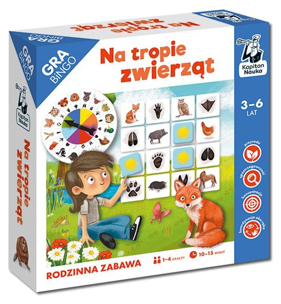 Gra Bingo Kapitan Nauka Na tropie zwierząt edukacyjna