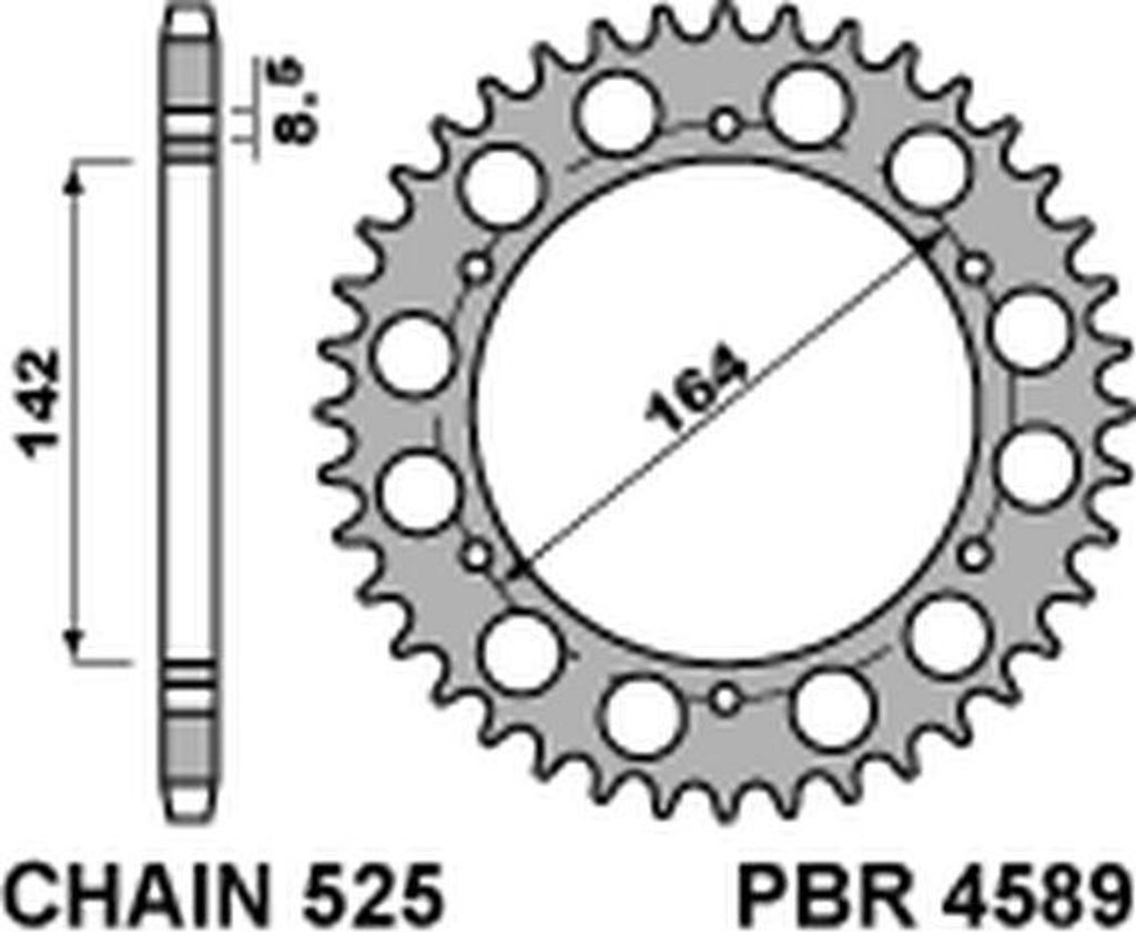 Ritzel Hinterrad 44 Zähne C45 für Hyosung GT 650 Comet 04-15 (525)