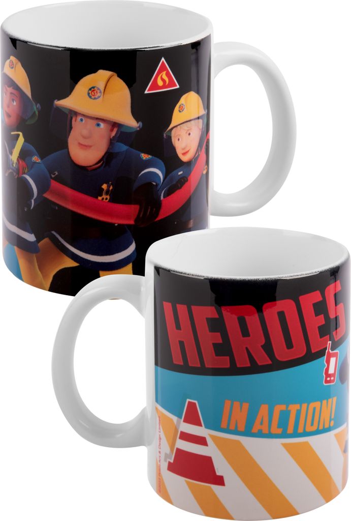 Feuerwehrmann Sam Tasse - Heroes in Action - Kaffeetasse Becher Kaffeebecher aus Keramik 320 ml