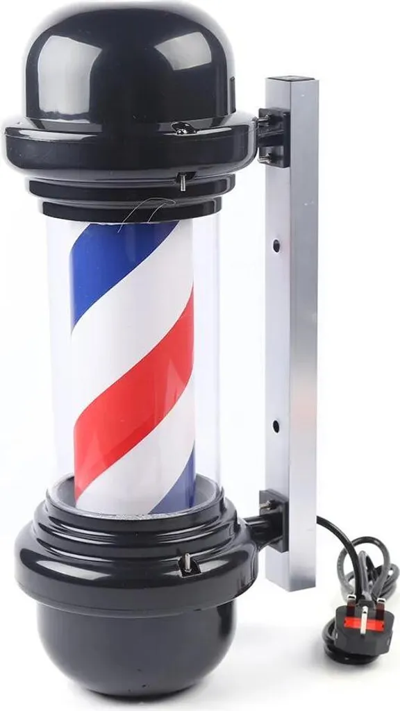 Enseigne Barber Pole LED Économe 50cm - Cylindre Rotatif Polycarbonate