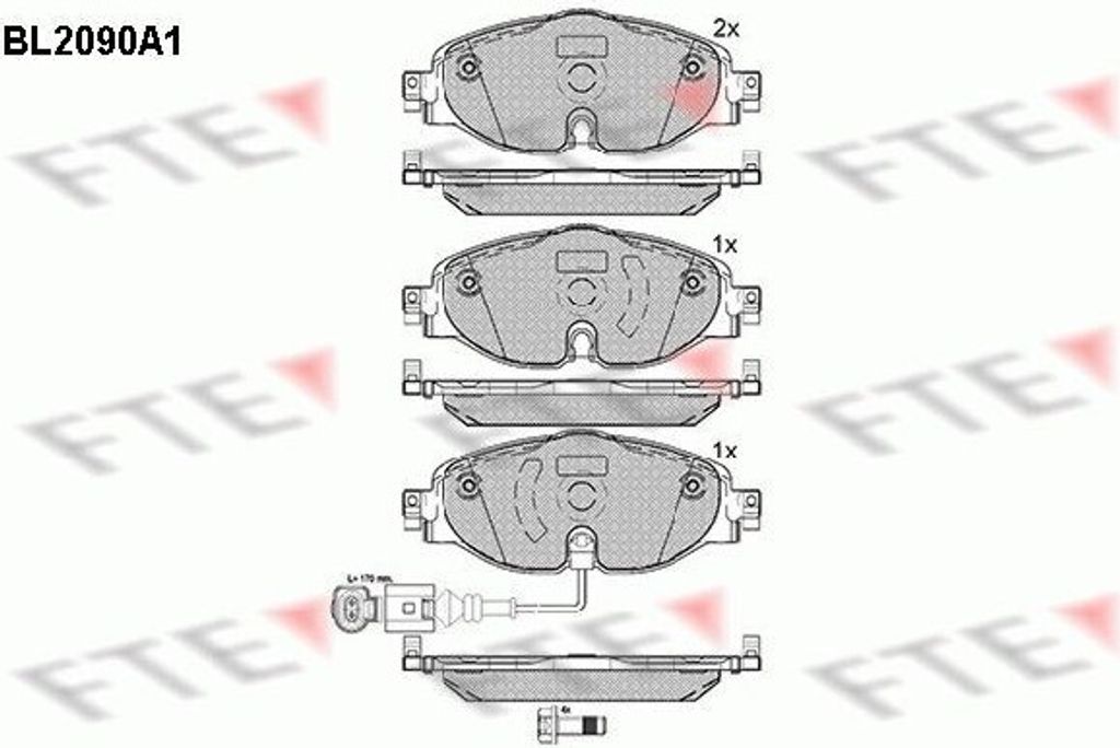 FTE Bremsbeläge Satz Vorne Bremsklötze für VW Golf VII Produktbild 