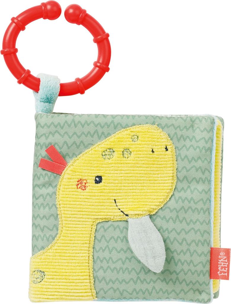 Stoffbuch Happy Dino – Fühlbuch mit Dino-Motiven: 8 Seiten Produktbild 