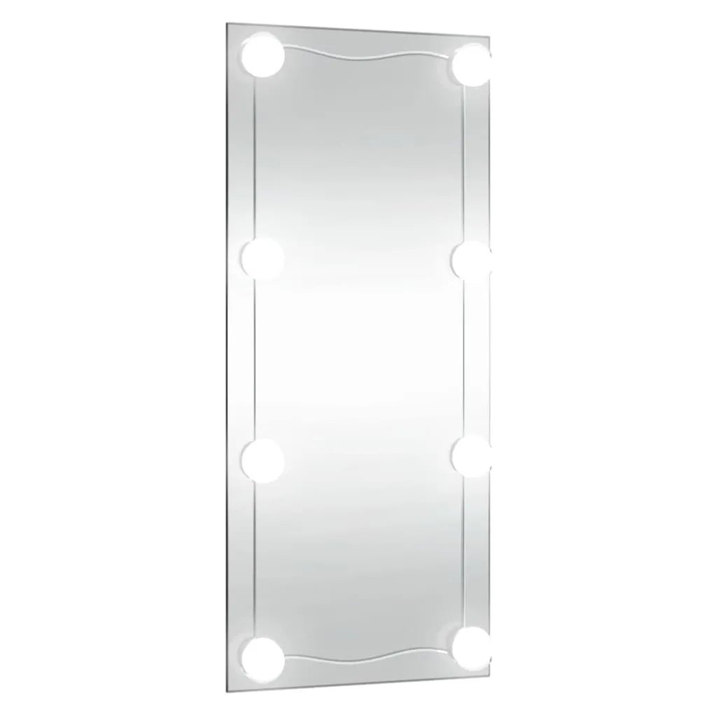 Specchio da parete con luci LED 30x80 cm in vetro rettangolare