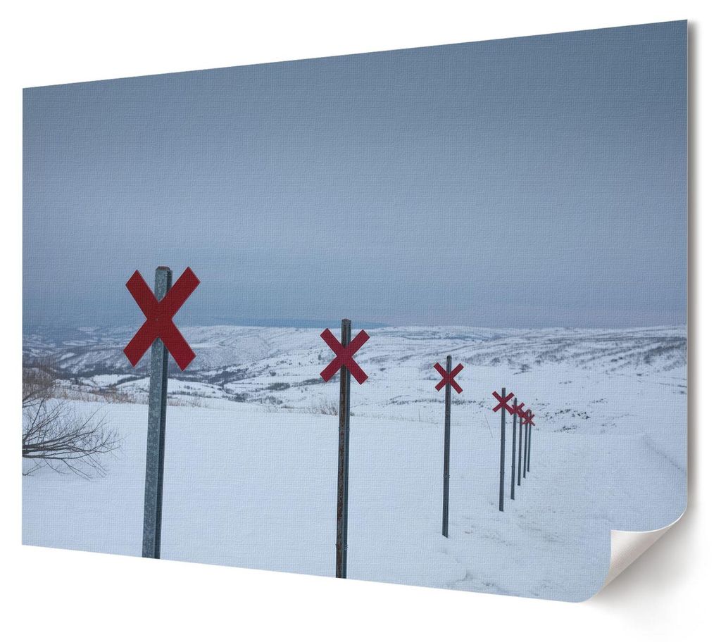 Winterlandschaft - Kunstdruck A4 - Illustration- Wandbild für Wohnzimmer Schlafzimmer & Flur, Modernes Poster Wanddeko, Ungerahmt