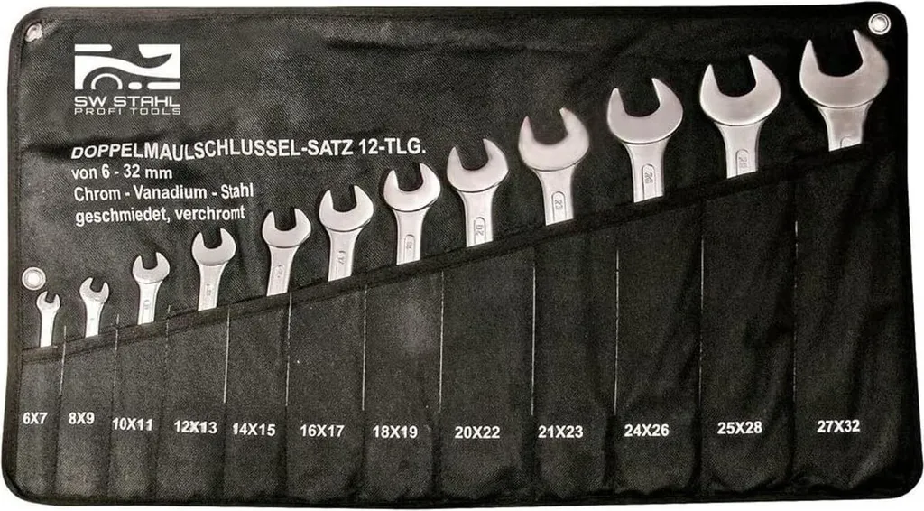 SW-Stahl 00312L Jeu de 12 clés à fourche double de 6 à 32 mm en acier