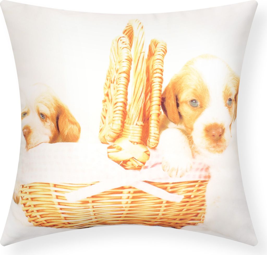 2er Set Kissenbezüge 40x40cm Motiv Welpen