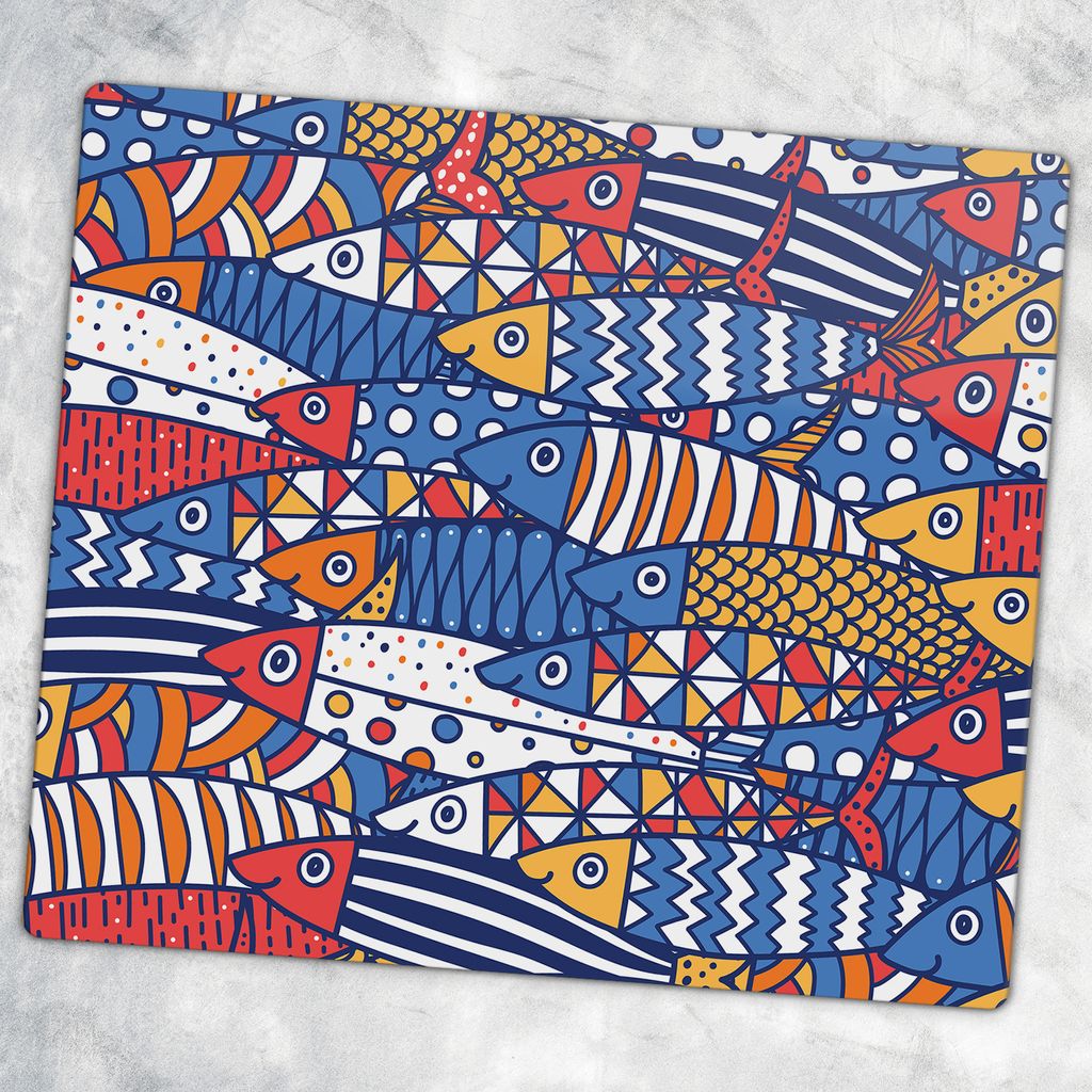 Glas-Herdabdeckplatten Glaskeramikkochfeld-Abdeckung Spritzschutz Glas 60 cm x 52 cm - Zeichnung Obst